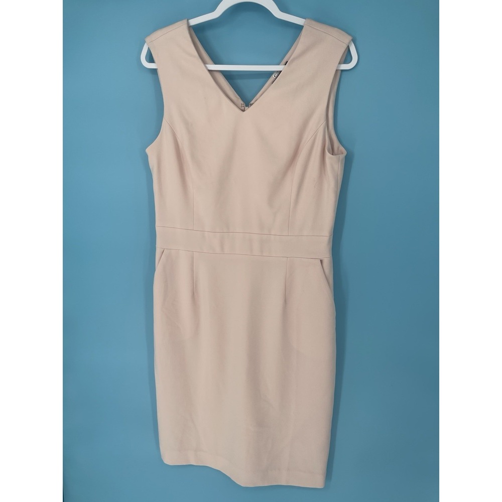 Nora Gardner Women's V Neck Sleeveless Midi Dress in Light Pink Size 12